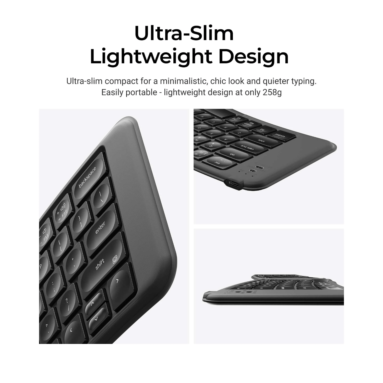 Keychron B11 Pro Ultra-Slim Wireless Foldable Keyboard Alice Layout - Space Gray - Image 5