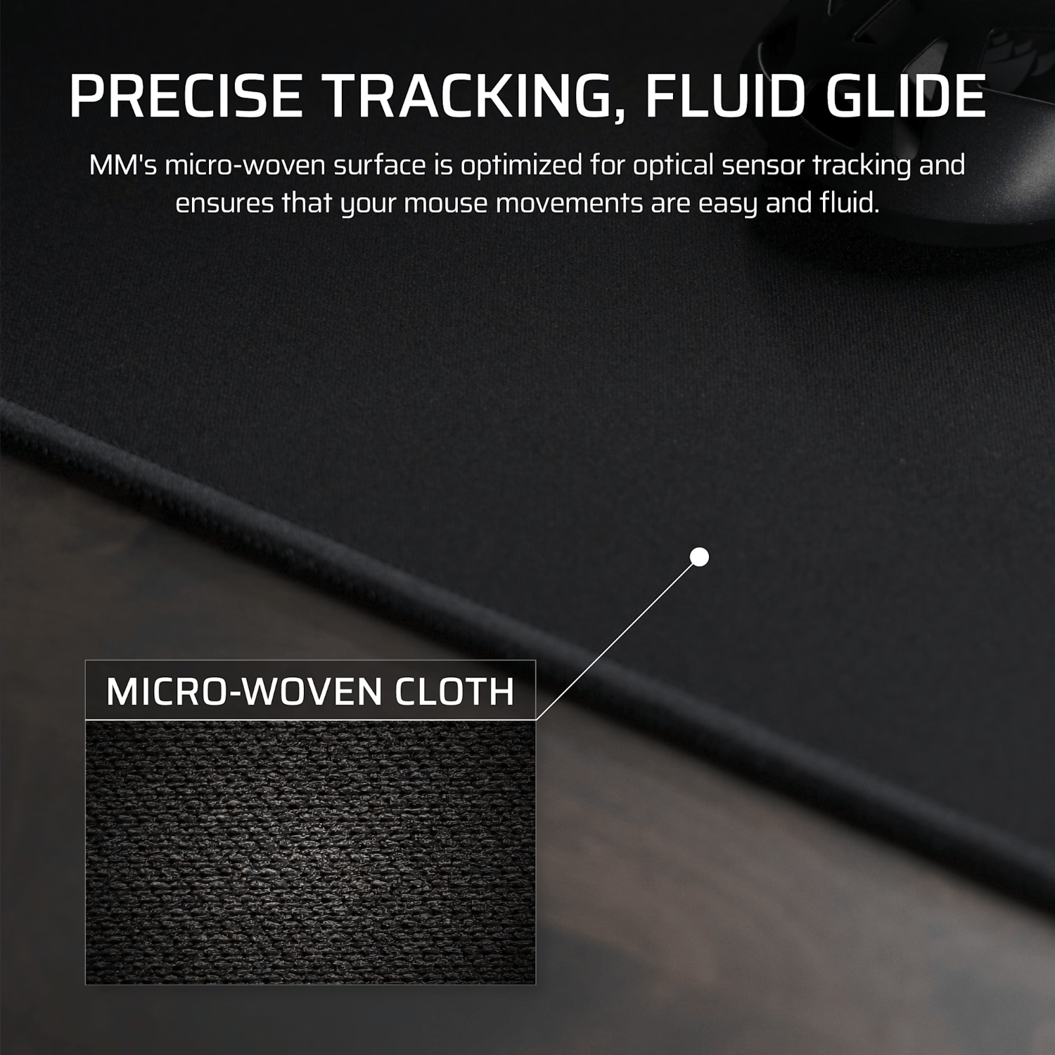 Corsair MM Anti-fray Cloth Gaming Mouse Pad Large - Black - Image 5