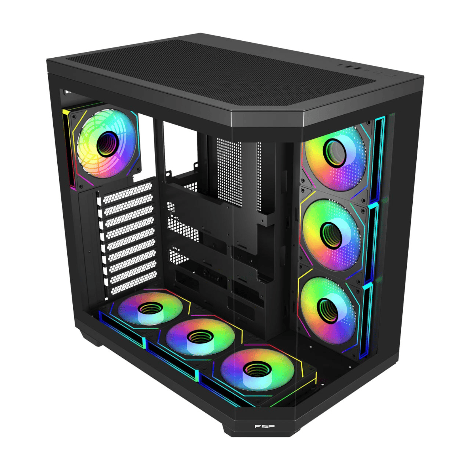 FSP U580 ATX Ultra Tower Gaming Chassis - White - Image 2